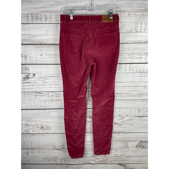 Madewell 10” High Rise Skinny Jeans Red Velvet 27 Soft Stretch Modal Career - Picture 5 of 8